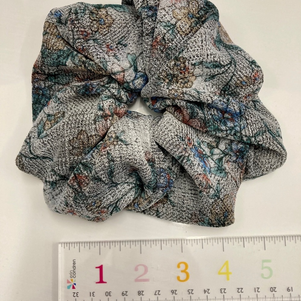 **5 for $25** bundle me! Floral grey plaid check jumbo scrunchie